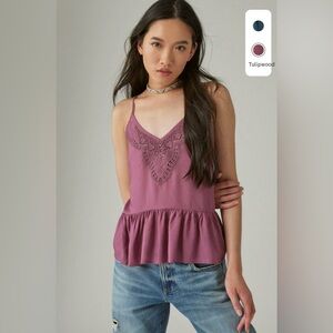 Lucky Brand Plum Lace Blouse